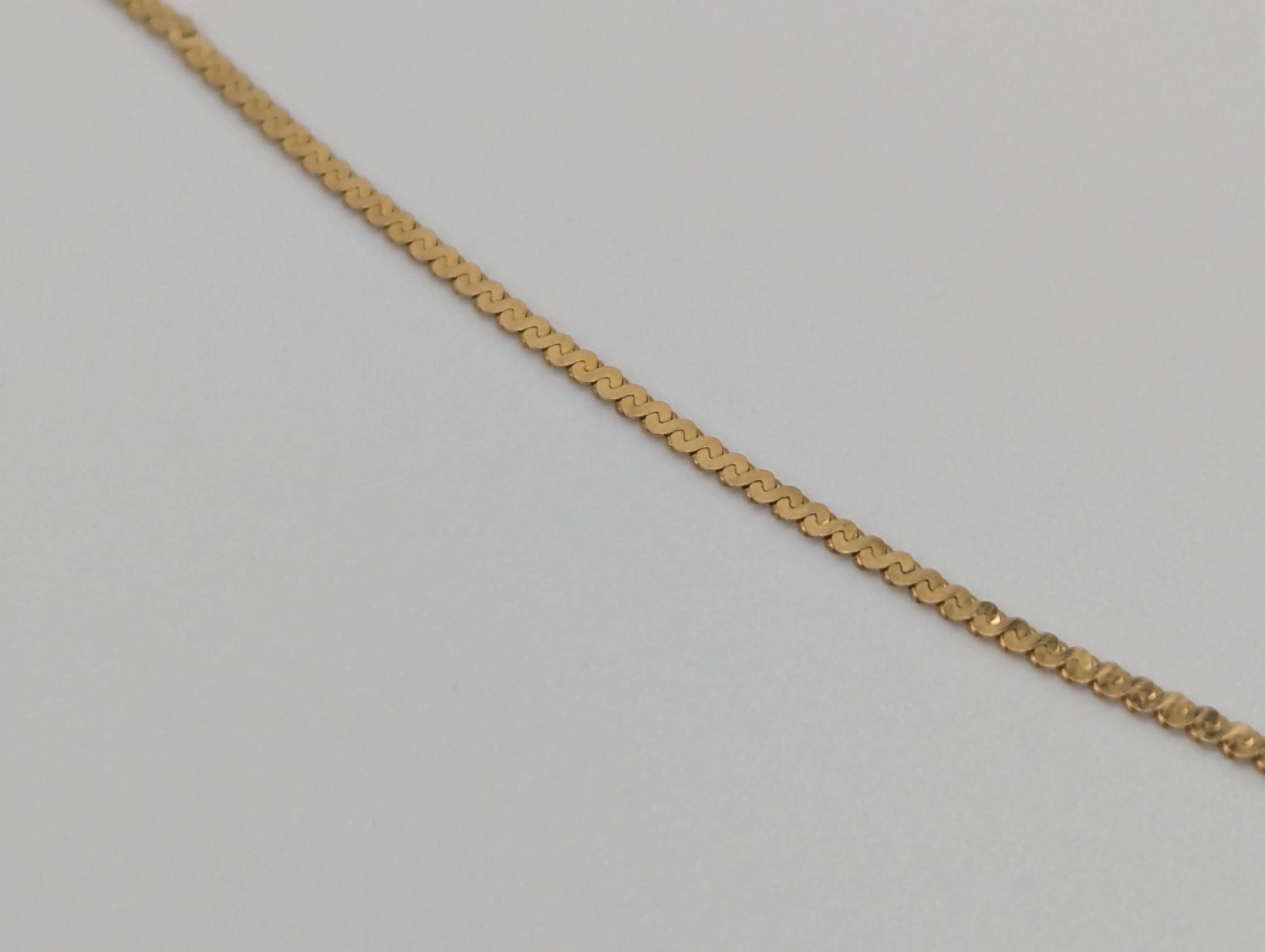 14k Italy 585 Yellow Gold Star Bead Wheat Box Chain Necklace 30