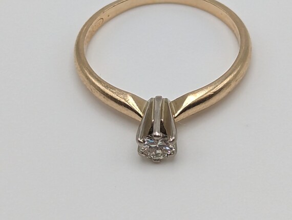 Vintage 14k Claw Setting Diamond Solitaire Ring. … - image 2