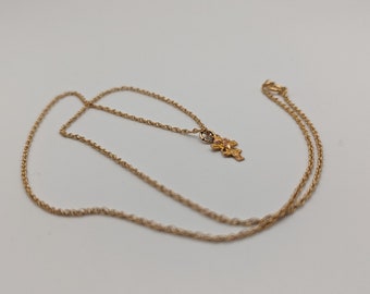 10k 12k Black Hills Gold Pendant W 14k GF Chain BHG Leaf