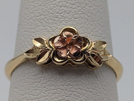 14k Tri Color Beverly Hills Gold Rose Ring. Gold … - image 1