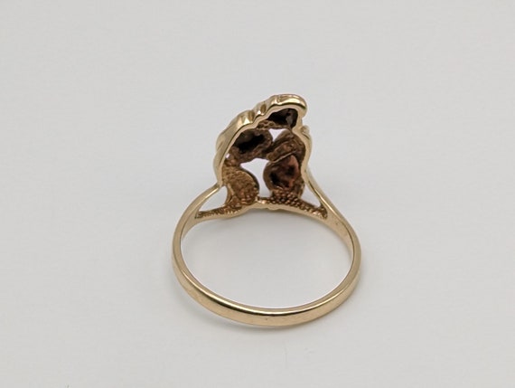 Vintage 10k 12k Black Hills Gold Leaf Ring Multi-… - image 4