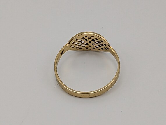 14k Gold Heart Quilted Pattern Ring. 14k Solid Gold H… - Gem