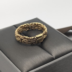 18k Gold Cable Rope Byzantine 6mm Wedding Band Twist Engagement Ring
