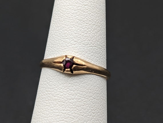 14k Ruby Yellow Gold Ring. 14k Ruby Ring. 14k Wom… - image 3