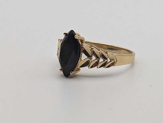 Beverly Hills Gold Black Onyx Ring. Yellow Gold 1… - image 4