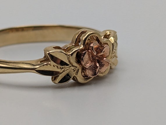 14k Tri Color Beverly Hills Gold Rose Ring. Gold … - image 7