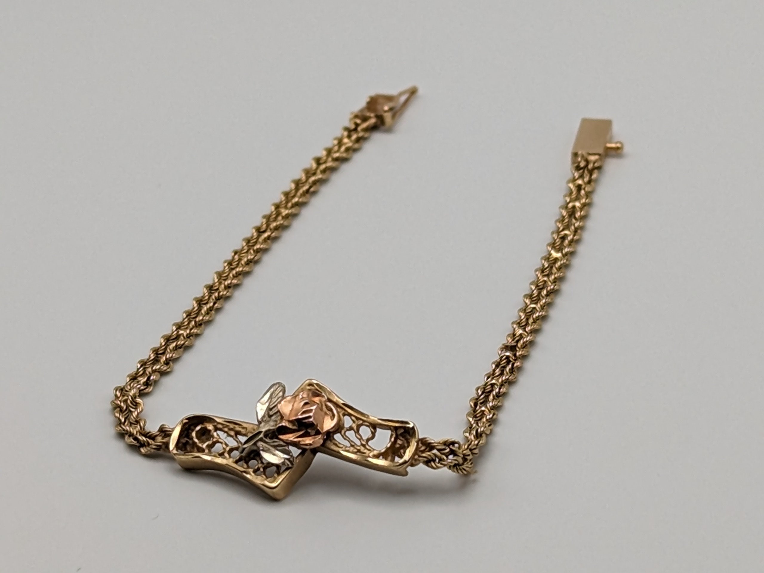 14k Multi Gold MICHAEL ANTHONY Pat 4697315 Bracelet 7