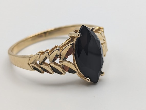 Beverly Hills Gold Black Onyx Ring. Yellow Gold 1… - image 9