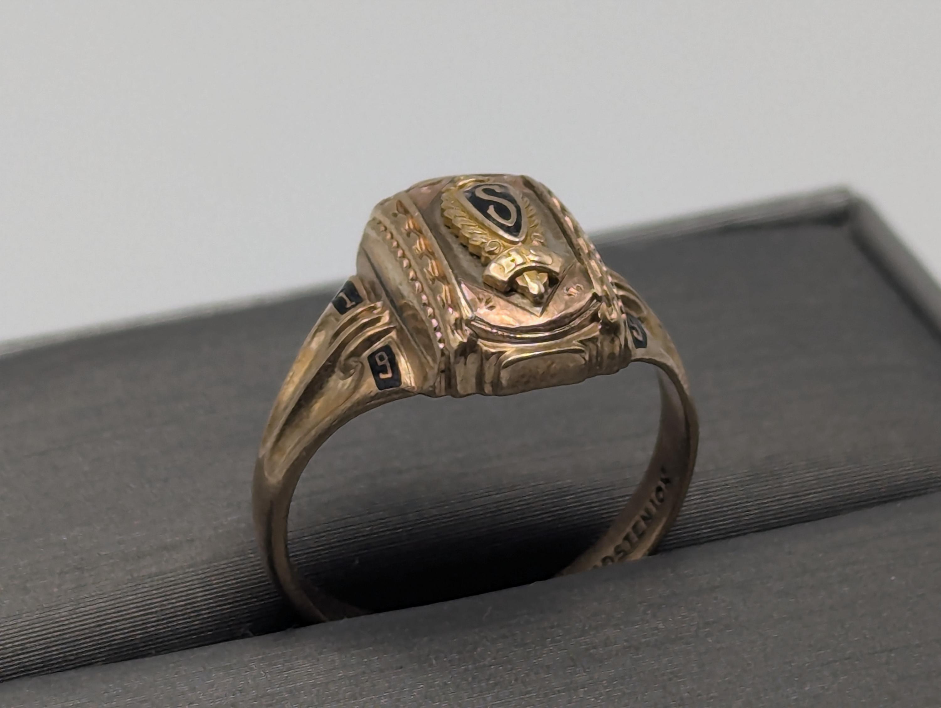 Antique 10k 1949 Jostens Class Ring. Vintage Class Ring. Signet
