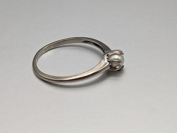 White Gold 10k Pearl Ring. 10k White Gold Womens … - image 6