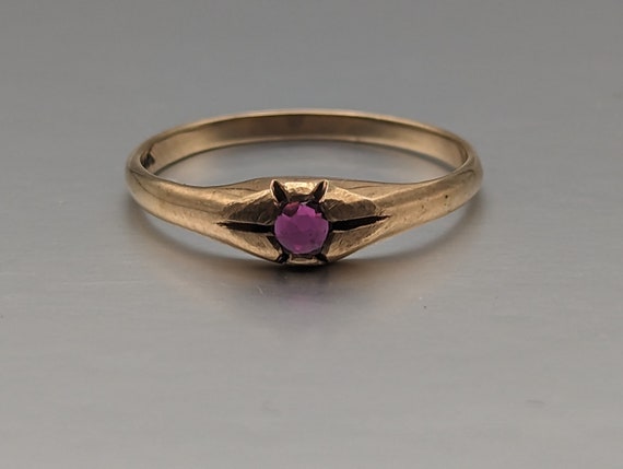 14k Ruby Yellow Gold Ring. 14k Ruby Ring. 14k Wom… - image 4