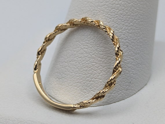 14k Cable Rope Band. 14k Gold Twist Band. 14k Yel… - image 1