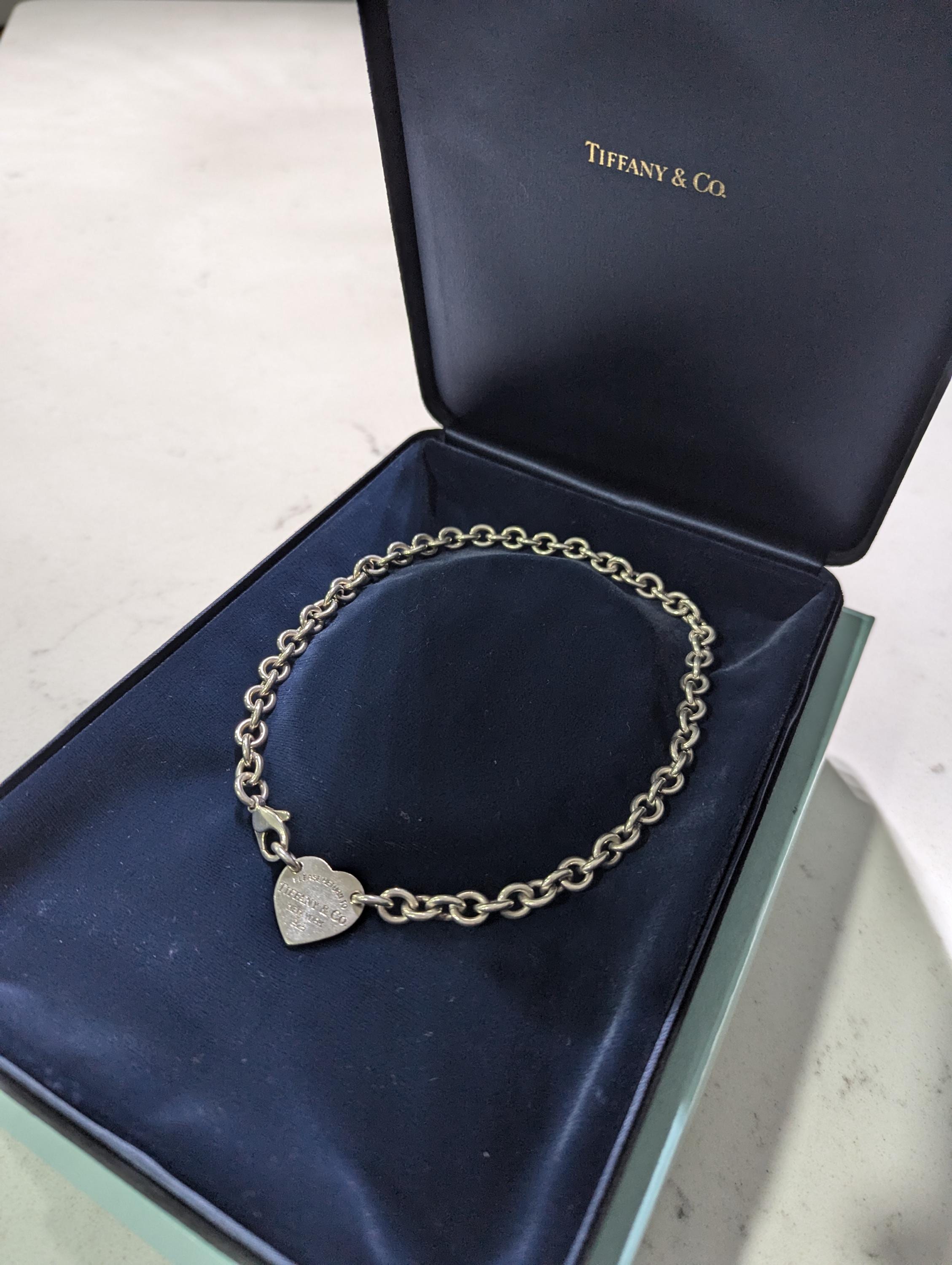 【激レア】Old Tiffany heart necklace Vintage 1991 Tiffany & Co. 18K Gold Bow Sterling Silver