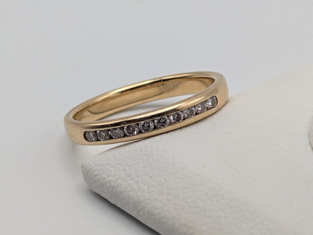 14k Yellow Gold Diamond Eternity Wedding Band Anniversary Ring Half ...