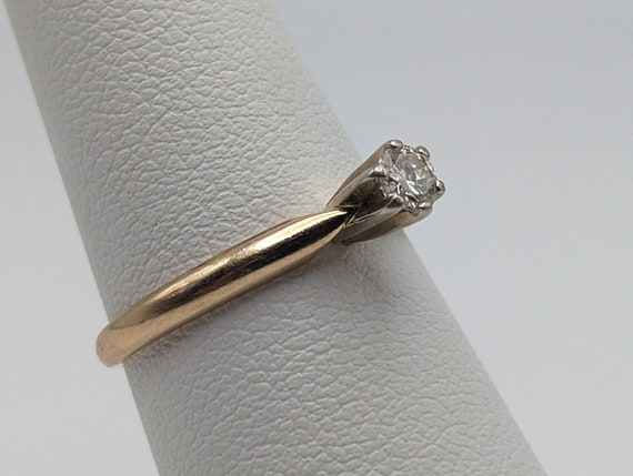 Vintage 14k Claw Setting Diamond Solitaire Ring. … - image 5