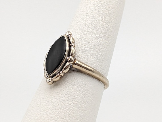 White Gold 14k Art Deco Black Onyx Ring. Midnight… - image 2