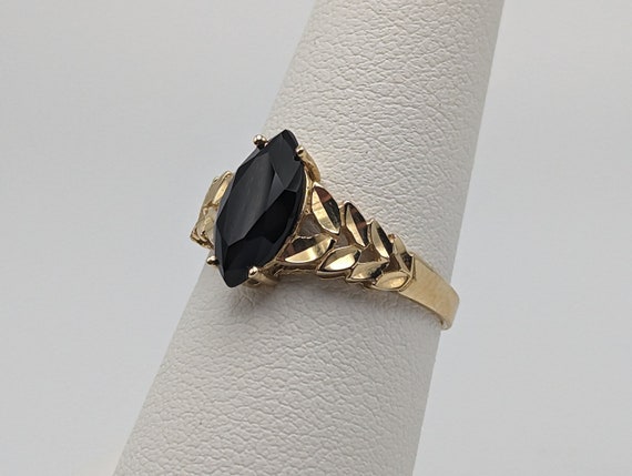 Beverly Hills Gold Black Onyx Ring. Yellow Gold 1… - image 8