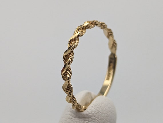 14k Cable Rope Band. 14k Gold Twist Band. 14k Yel… - image 8