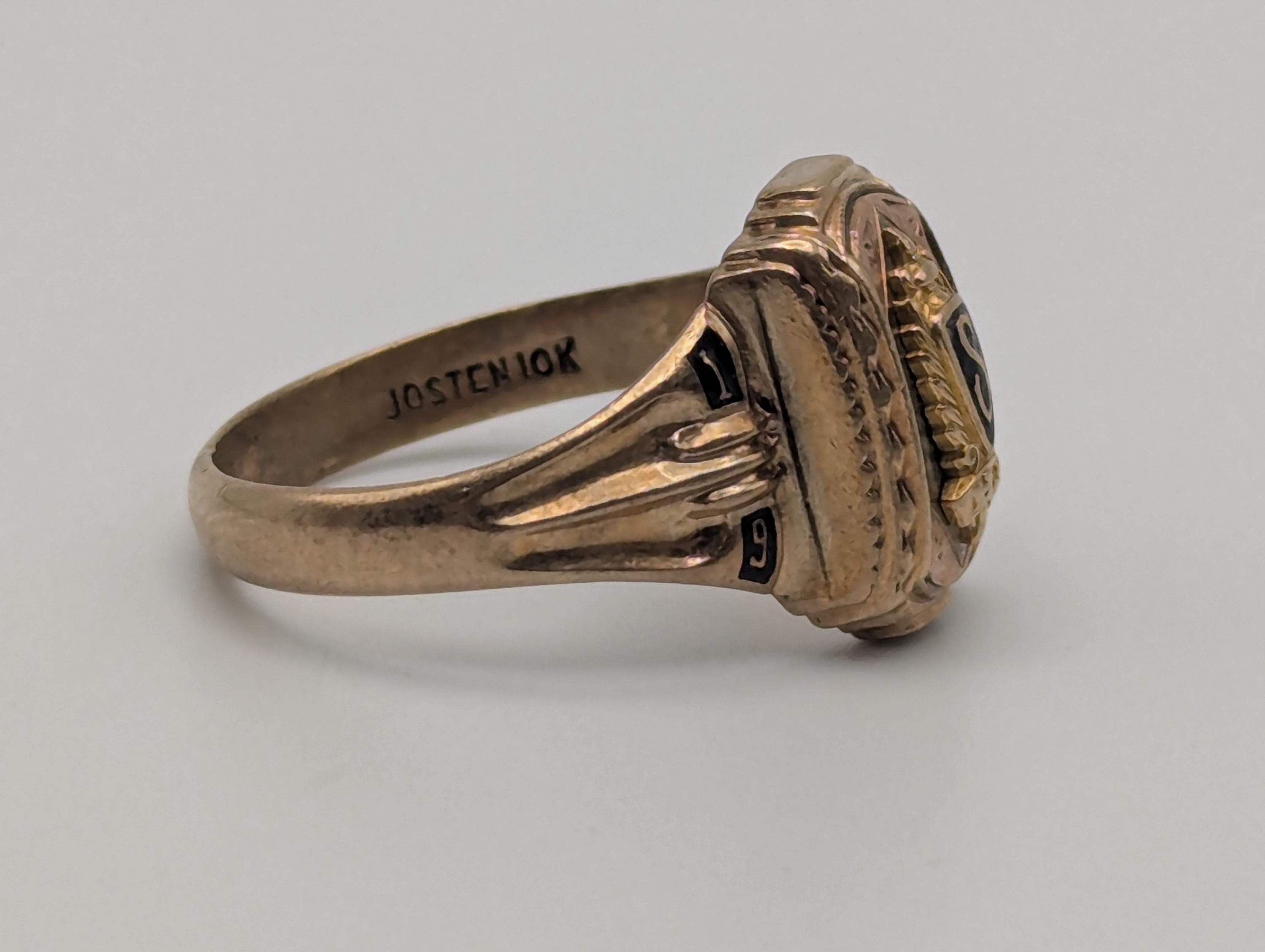 Antique 10k 1949 Jostens Class Ring. Vintage Class Ring. Signet