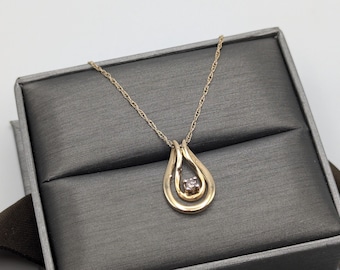 14Kイエローゴールド ラージクロス アメジスト ペンダントネックレス +