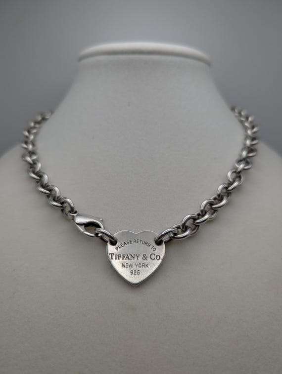 【激レア】Old Tiffany heart necklace Vintage 1991 Tiffany & Co. 18K Gold Bow Sterling Silver