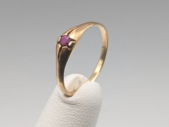 14k Ruby Yellow Gold Ring. 14k Ruby Ring. 14k Wom… - image 9