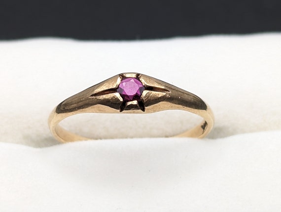 14k Ruby Yellow Gold Ring. 14k Ruby Ring. 14k Wom… - image 2