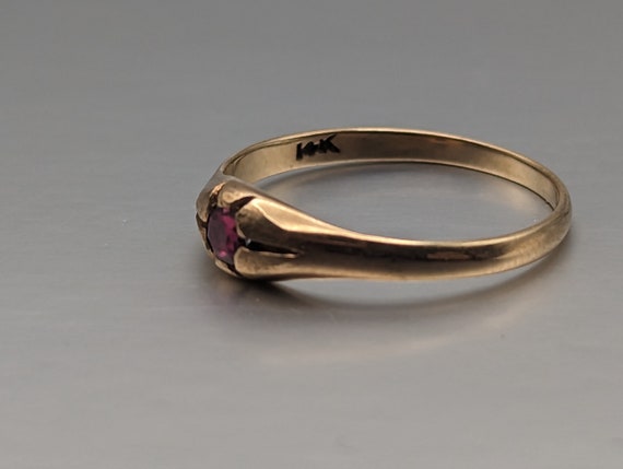 14k Ruby Yellow Gold Ring. 14k Ruby Ring. 14k Wom… - image 5