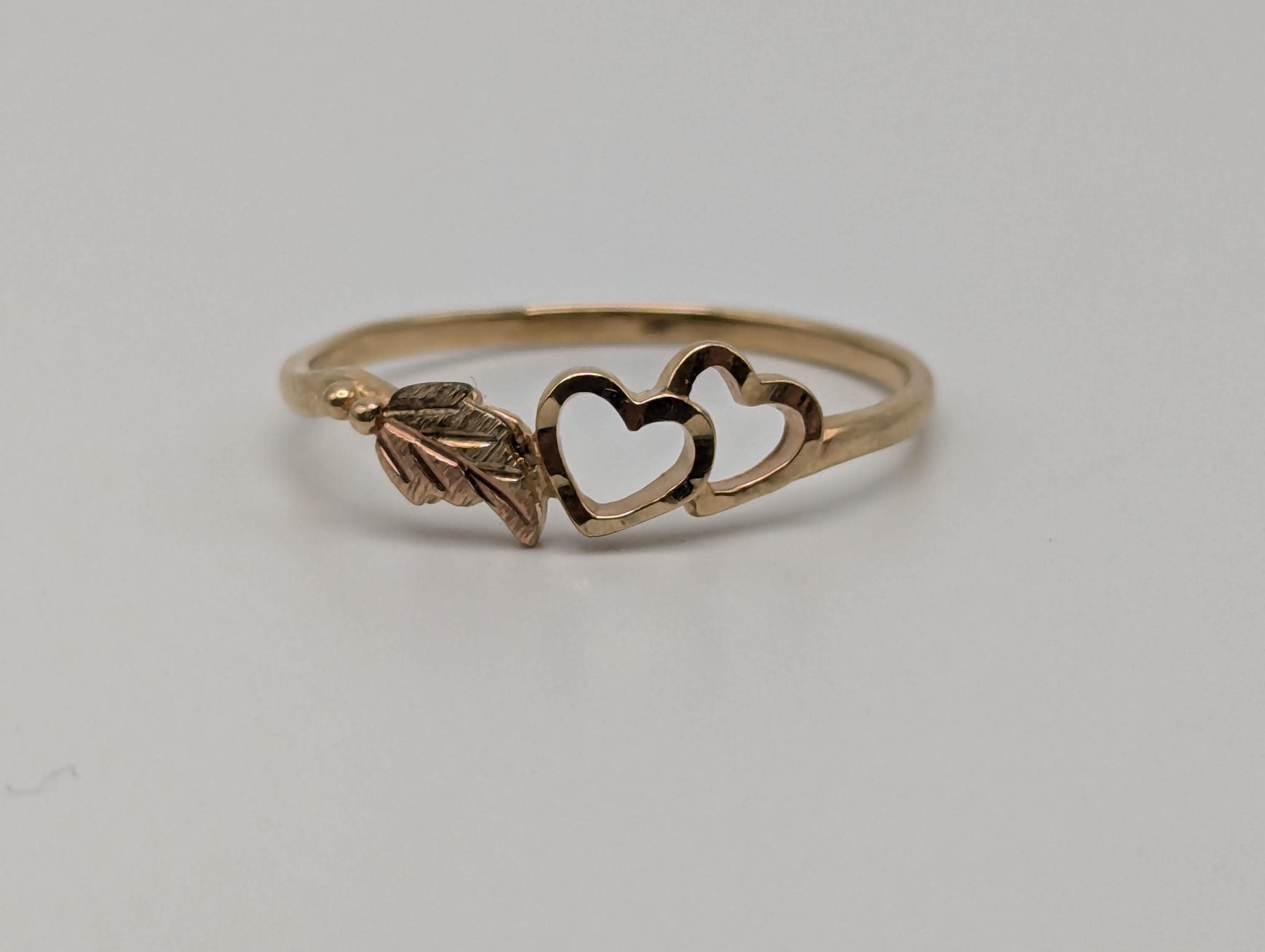 10k Multi-tone Gold Black Hills Heart Rose Gold Heart Vine