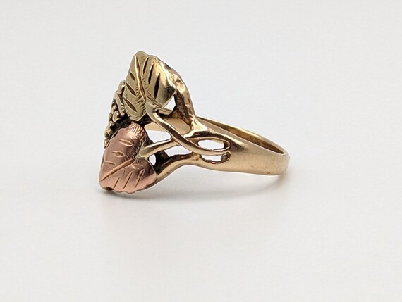 Black Hills Gold Ring. 10k Multi-tone Gold Black … - image 3