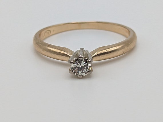 Vintage 14k Claw Setting Diamond Solitaire Ring. … - image 6