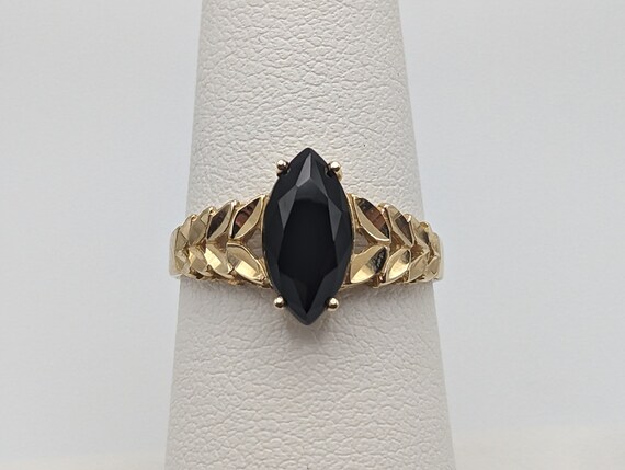 Beverly Hills Gold Black Onyx Ring. Yellow Gold 1… - image 7