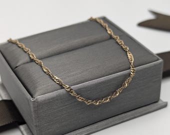 Cadena trenzada italiana de oro amarillo de 14 k. Collar Arafin italiano especial de 43 cm.