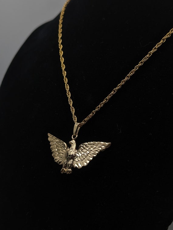 10K Yellow Gold Eagle Pendant Set 66612