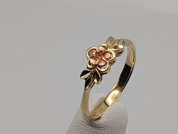 14k Tri Color Beverly Hills Gold Rose Ring. Gold … - image 2