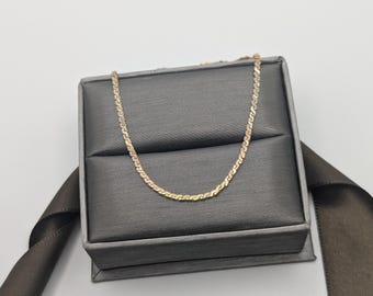 14k Yellow Gold Diamond Cut Necklace Chain Classic Gold Chain