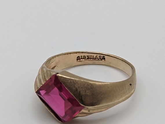 10k Ruby Ring. Emerald Cut Ruby Ring. LC Ruby Pin… - image 5