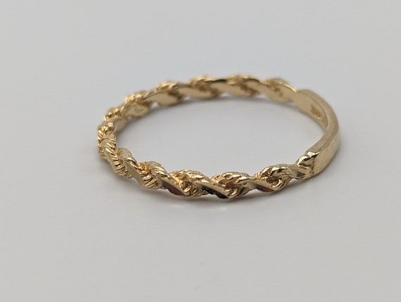 14k Cable Rope Band. 14k Gold Twist Band. 14k Yel… - image 3