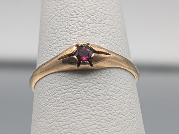 14k Ruby Yellow Gold Ring. 14k Ruby Ring. 14k Wom… - image 1