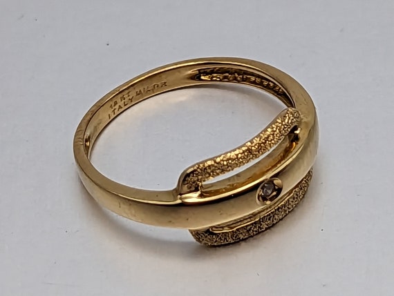 18k Milor Italy Gold Diamond Ring Mid Century Mod… - image 10