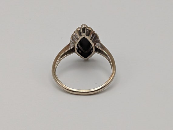 White Gold 14k Art Deco Black Onyx Ring. Midnight… - image 5