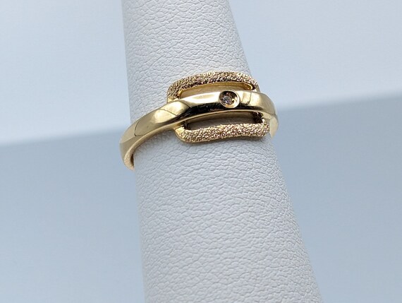 18k Milor Italy Gold Diamond Ring Mid Century Mod… - image 8
