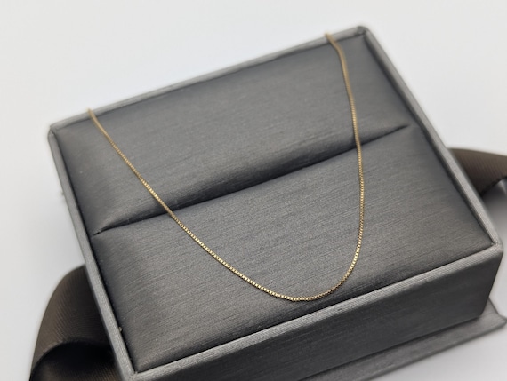 10k Yellow Gold Box Chain Necklace 18inch Box Chain Vintage