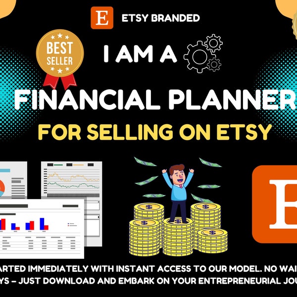 Etsycom store Financial Planner with Esty Sellers Finance template, Digital Budget Planner printable, and Finance Tracker, Selling on Esty