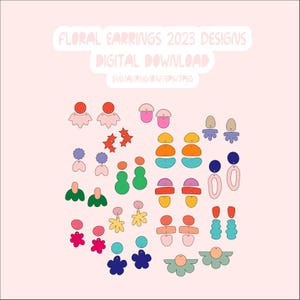 Paquete de plantillas SVG para aretes: diseños cortados con láser (descarga digital)