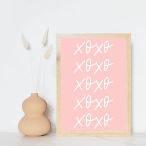 Pinker XOXO Script Print | Valentinstag Wand Kunst | Valentinstag Dekor | Kinderzimmer Dekor, Wand Kunst für Mädchen | DIGITALER DOWNLOAD