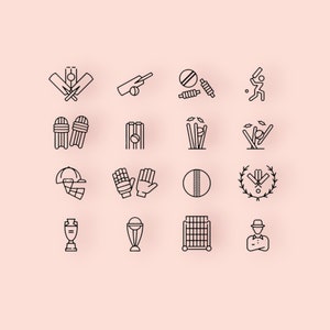 Cricket Symbols Clipart: SVG, PNG, PDF Files (Digital Download)