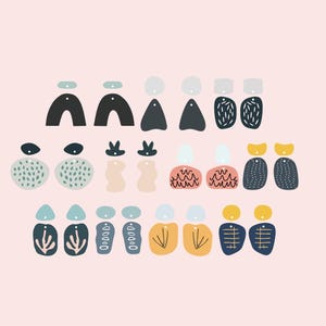 Fichier numérique de boucle d'oreille abstraite Boho Geo | SVG | Fichier de découpe laser de haute qualité | Cricut | Lot de modèles de boucles d'oreilles | Forgelumineuse | 11 paires