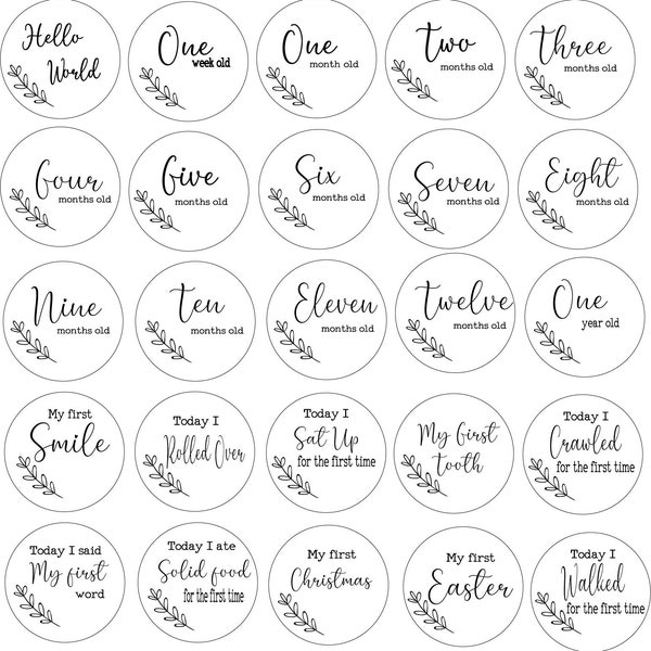 Baby Milestone Discs File | High Quality Laser Cutting File | Cricut File | Silhouette | Hello World | DIY Design | SVG File | Hello World