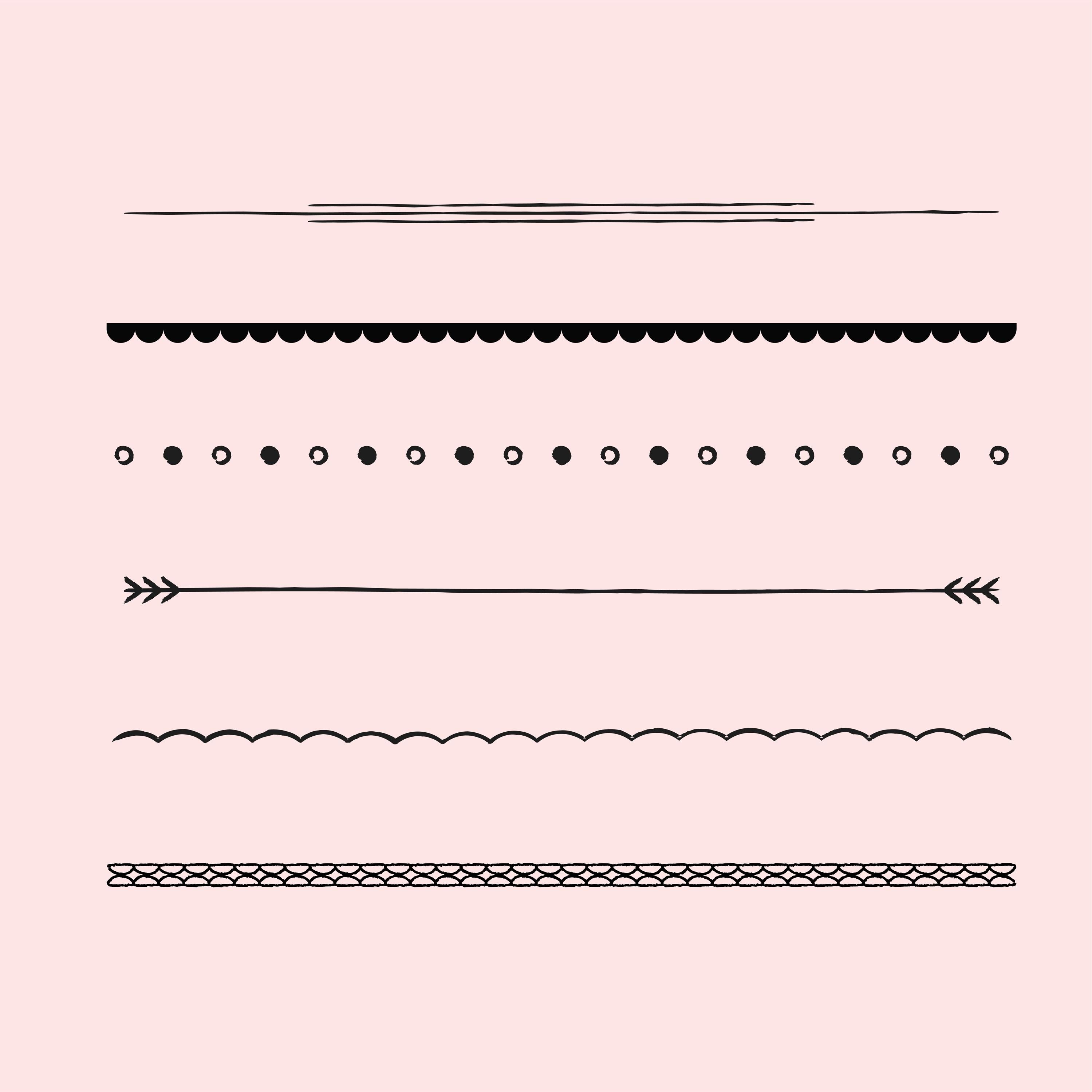 Hand-Drawn Simple Borders Invitation, Scrapbook (SVG, PNG)